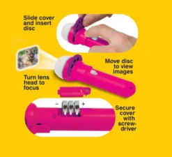 Taschenlampe mit Dias - kuschelige Tiere