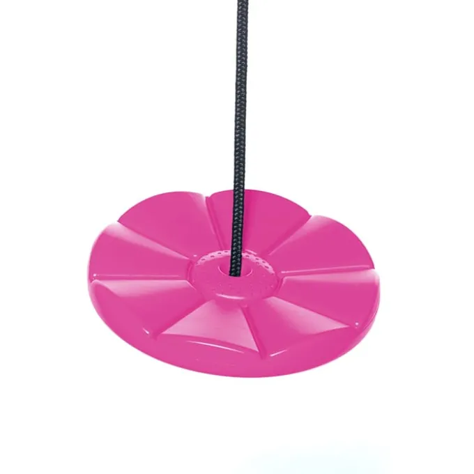 Tellerschaukel - pink (schwarzes Seil)