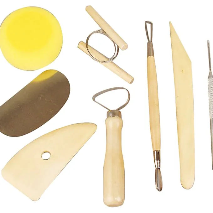 Töpferwerkzeuge aus Holz - 8 Stk.