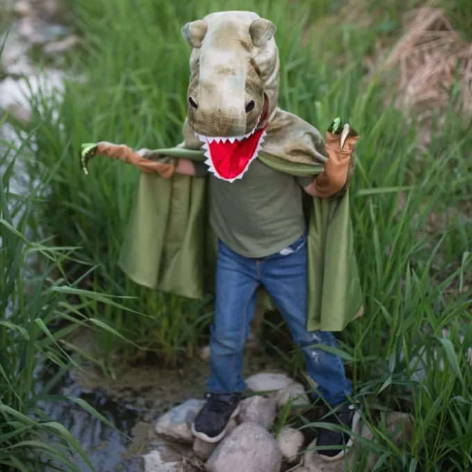 T-Rex - Umhang mit Klauen, grün - Gr. 4-6 J.
