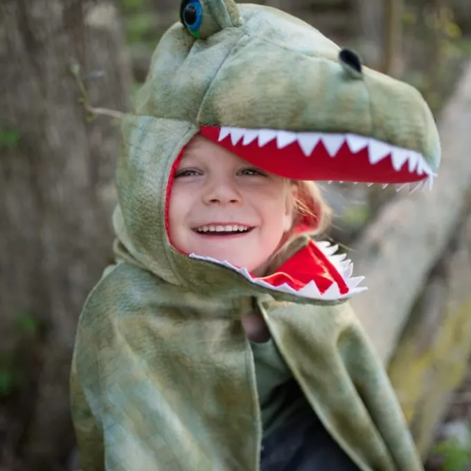 T-Rex - Umhang mit Klauen, grün - Gr. 4-6 J.