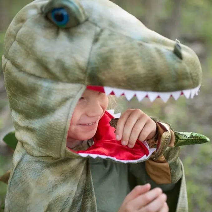 T-Rex - Umhang mit Klauen, grün - Gr. 4-6 J.