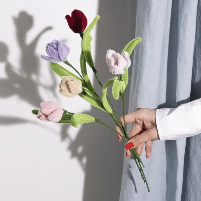 Tulpen aus Pfeifenreinigern, 5 Stk.