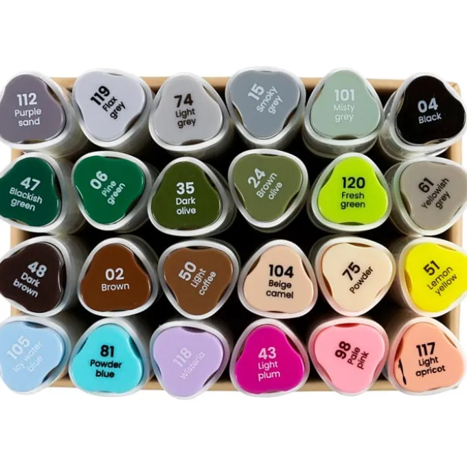 Twin Markers - Natur & Pastell, 24 Farben