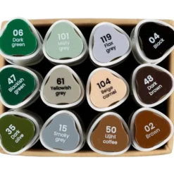 Twin Markers, 12 Stk. - Naturfarben