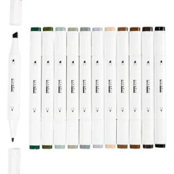 Twin Markers, 12 Stk. - Naturfarben