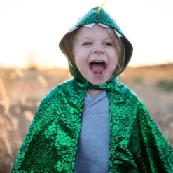 Umhang Drache - grün/gelb, Gr. 2-3 Jahre