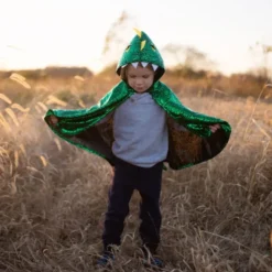 Umhang Drache - grün/gelb, Gr. 2-3 Jahre