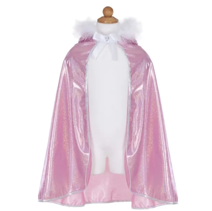 Umhang Glitzer mit Pelz, Gr. 4-7 Jahre - rosa