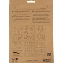 Wasserlösliche Stickfolie – mit Motiven, 6 Stk.