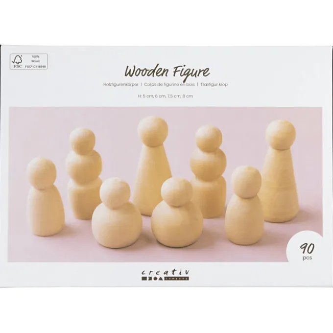Zum Bemalen - Holzfiguren, 90 Stk.