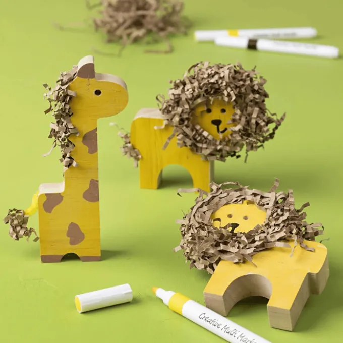 Zum Bemalen - Holztiere, 44 Stk.